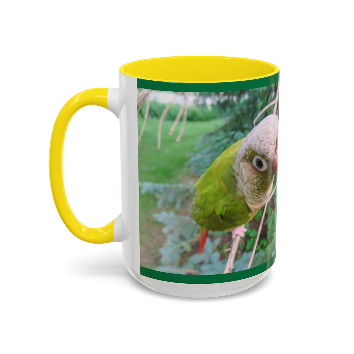 Parrot Accent Coffee Mug (11, 15oz), 8 Colors - Same Snarky Attitude, green