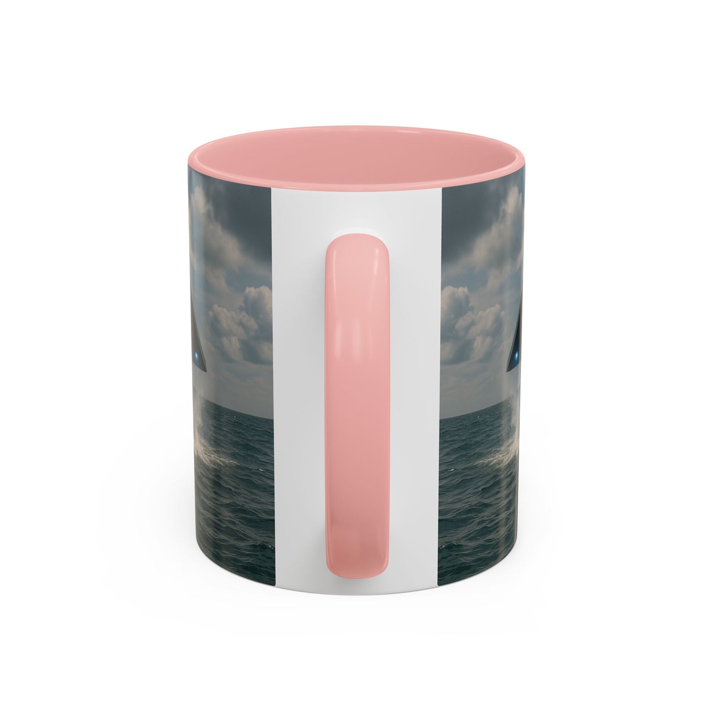 Accent Coffee Mug (11, 15oz), 8 Colors - UFO and Dolphin