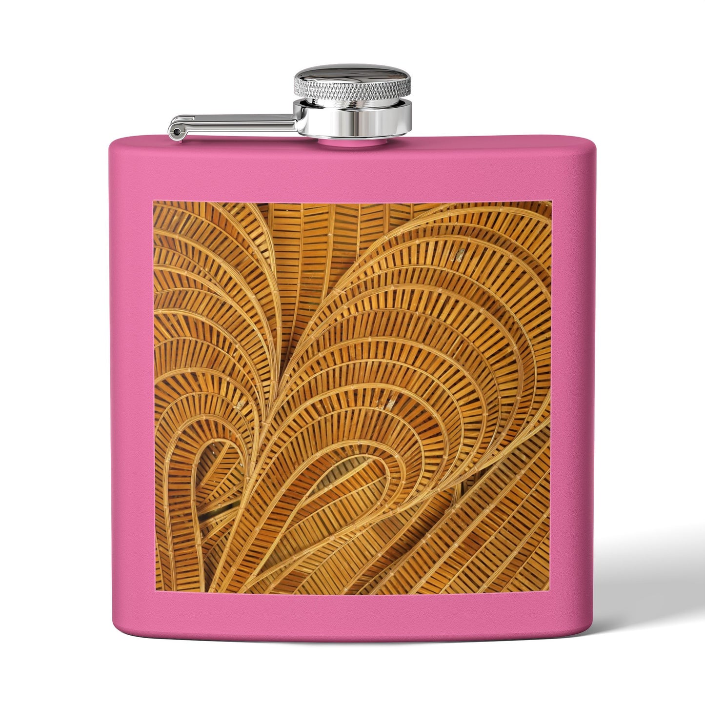 Tropical Stainless Steel 6 oz. Flask, Many Colors  – Natural Bamboo Swoosh