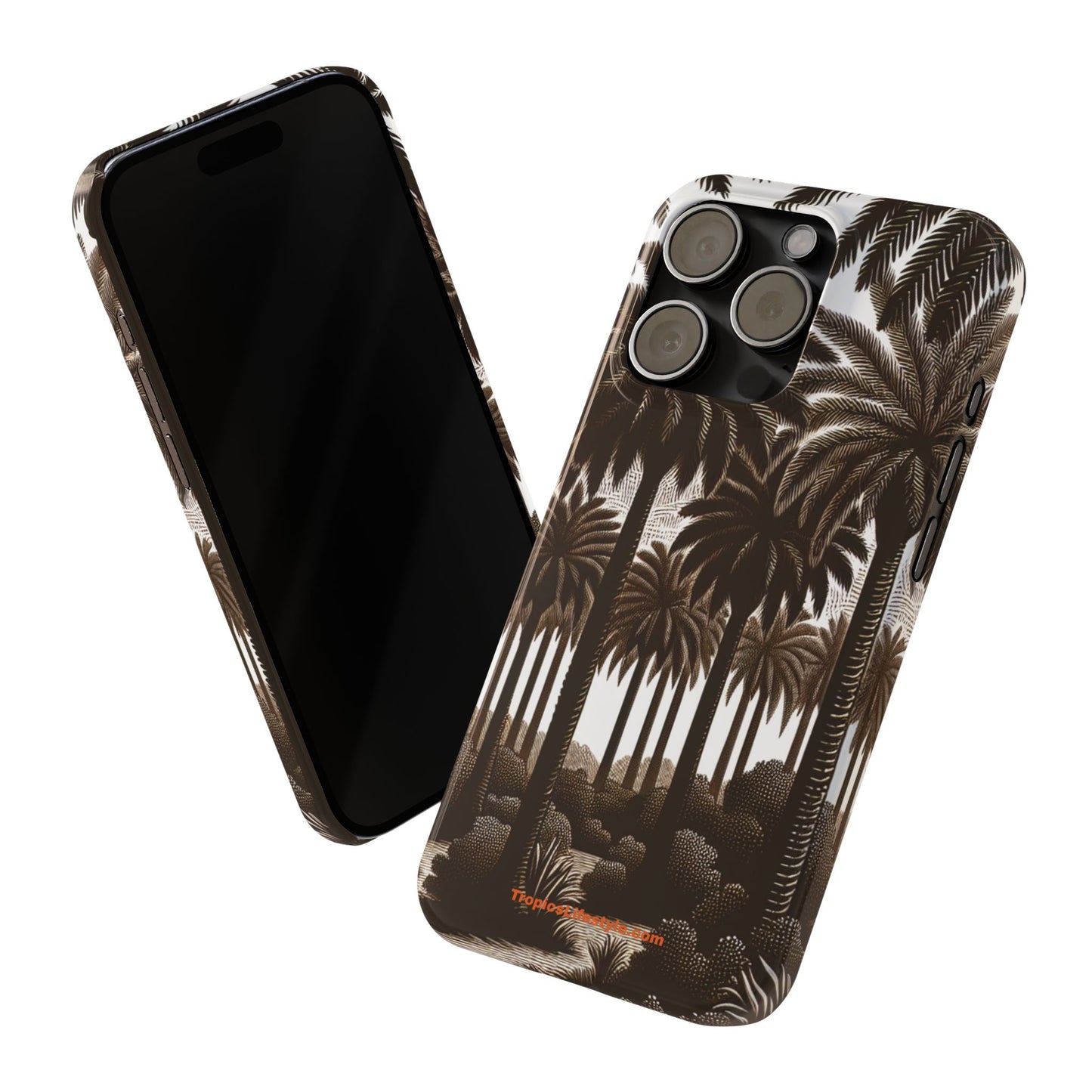 Slim Phone Cases - Woodcut Palm Grove