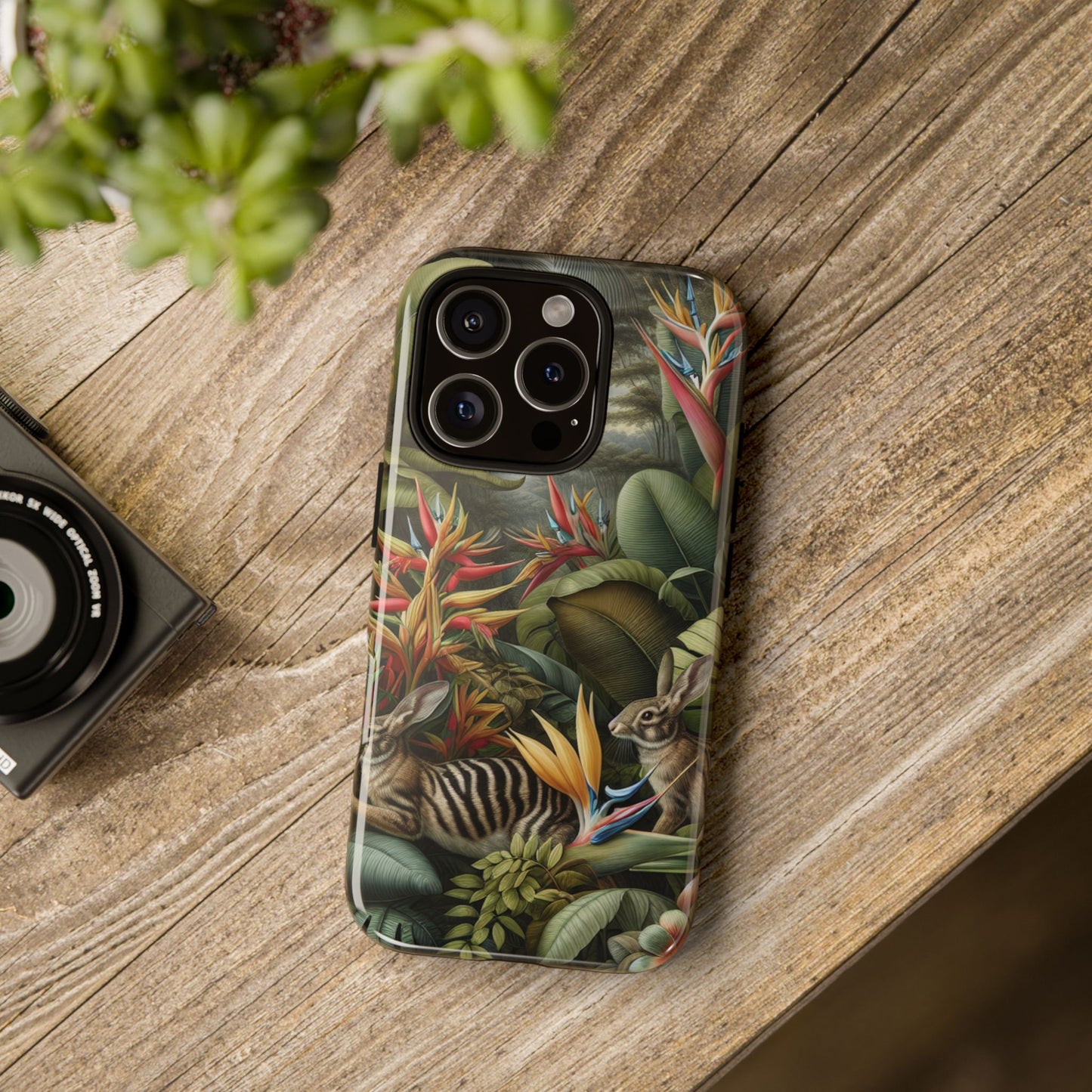 Rainforest Rabbit Outing Phone Case - Tough Cases with Summer Vibe