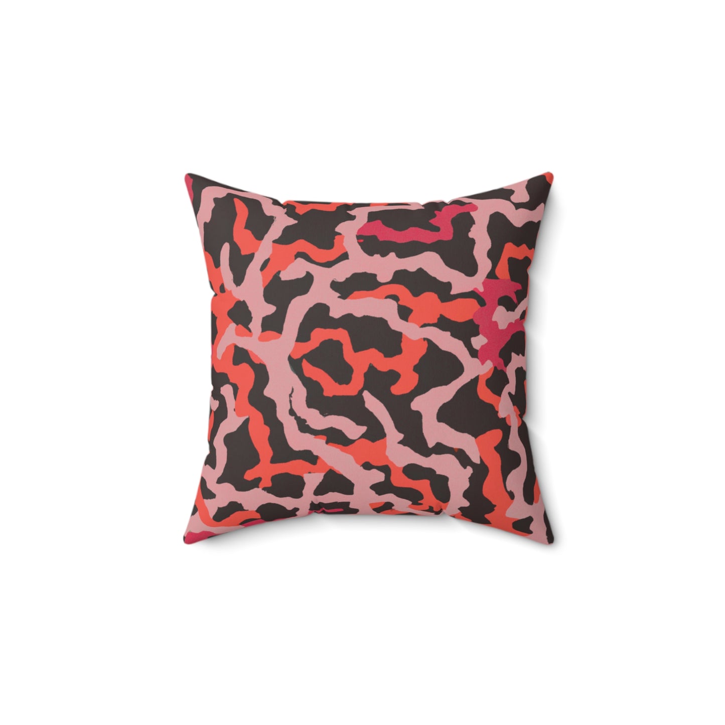 Decorative Pillow - Accent Cushion, 4 Sizes / Coral Threads, Red