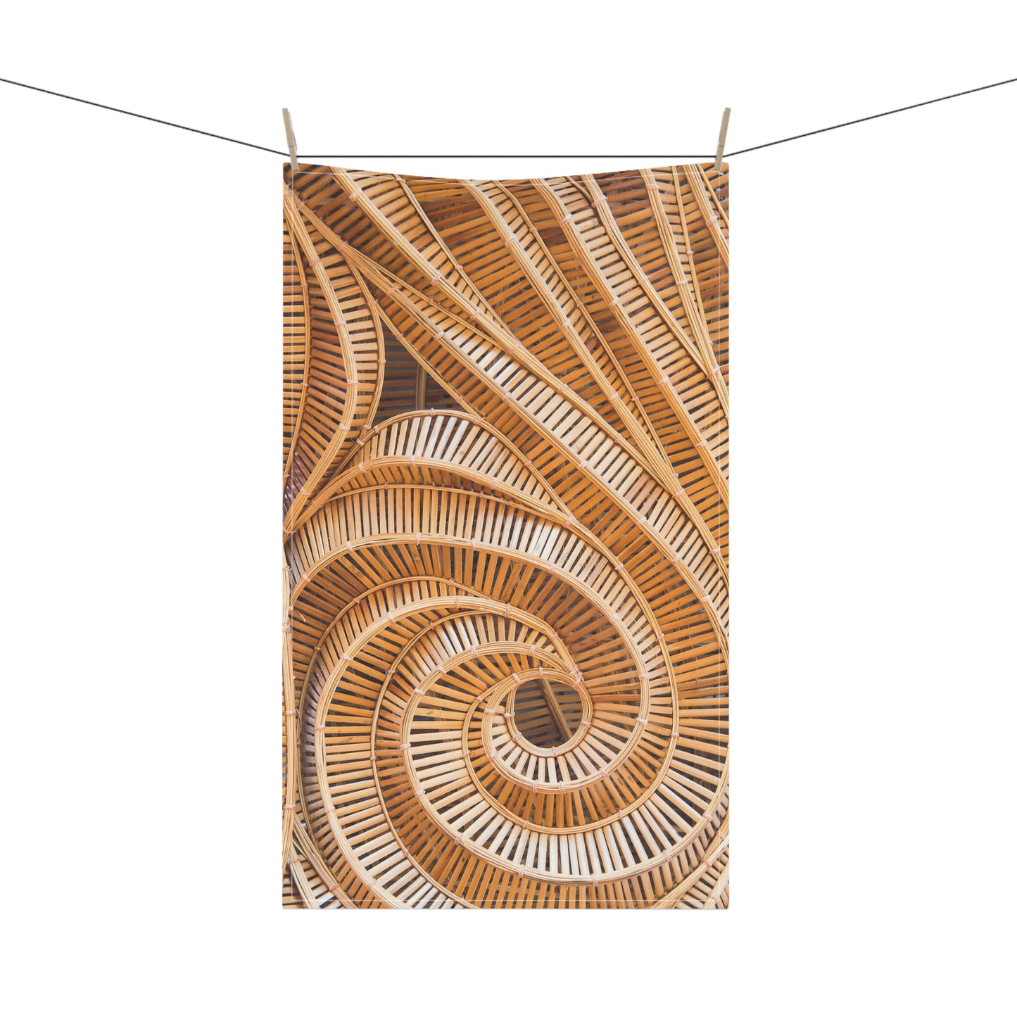 Tea Towels (cotton, poly) - Natural Bamboo Spiral