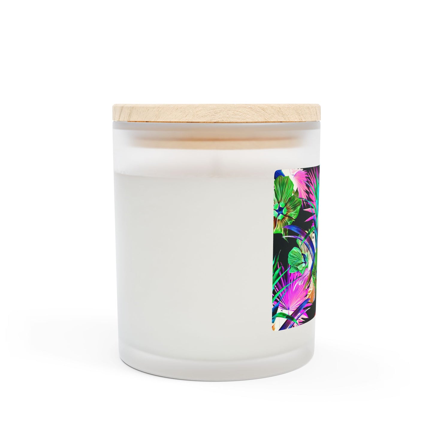 Frosted Glass Candle, 11oz, Plant Palooza, black