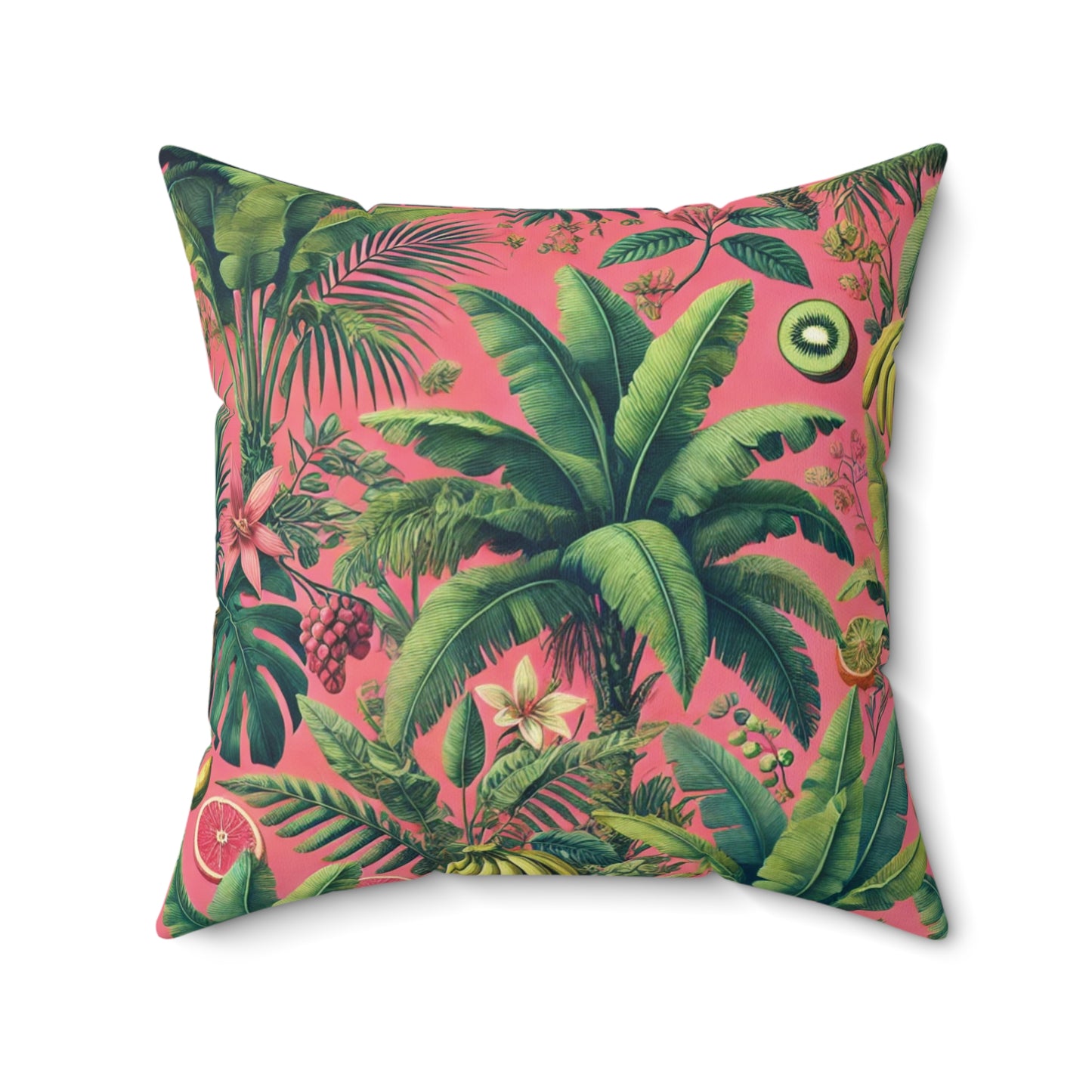 Decorative Pillow - Accent Cushion, 4 Sizes / More Tropical Fruit, Coral