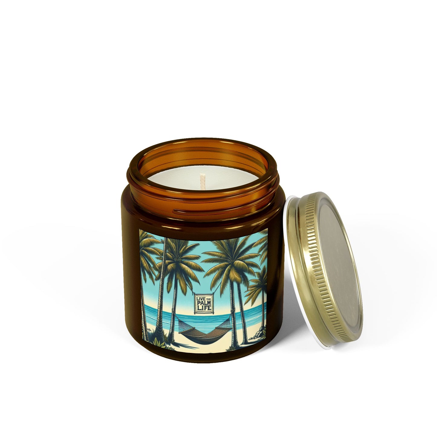 Scented Candles, Coconut Apricot Wax (4oz, 9oz) - Hammock on the Beach