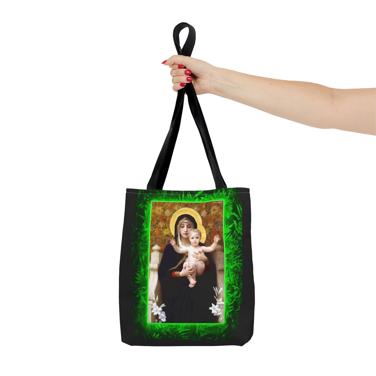 Religious Madonna of the Lilies Tropical Tote Bag - 3 Sizes