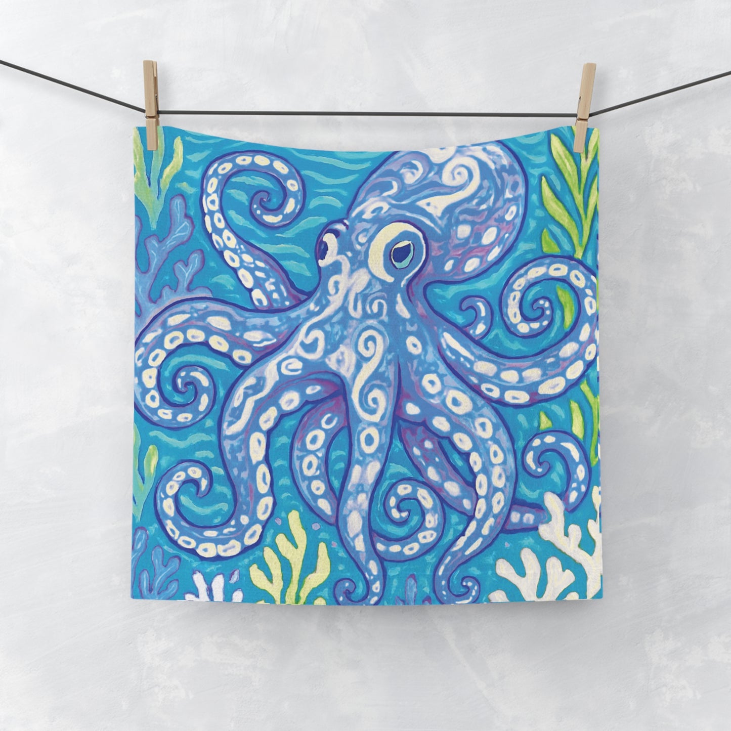 Face Towel - Blue Kracken Joe