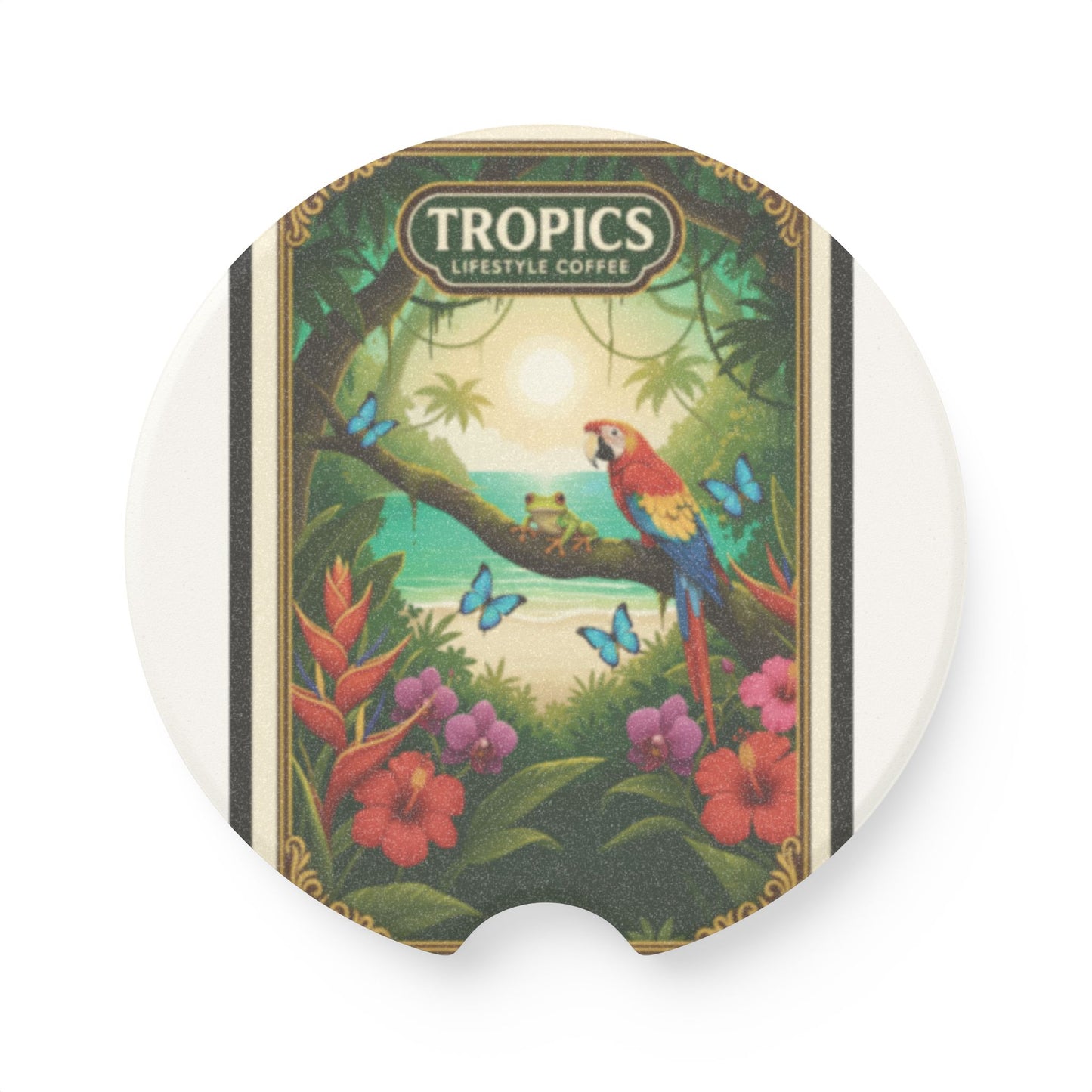 Soapstone Car Coaster - Tropics Lifestyle Coffee, Rainforest Friends