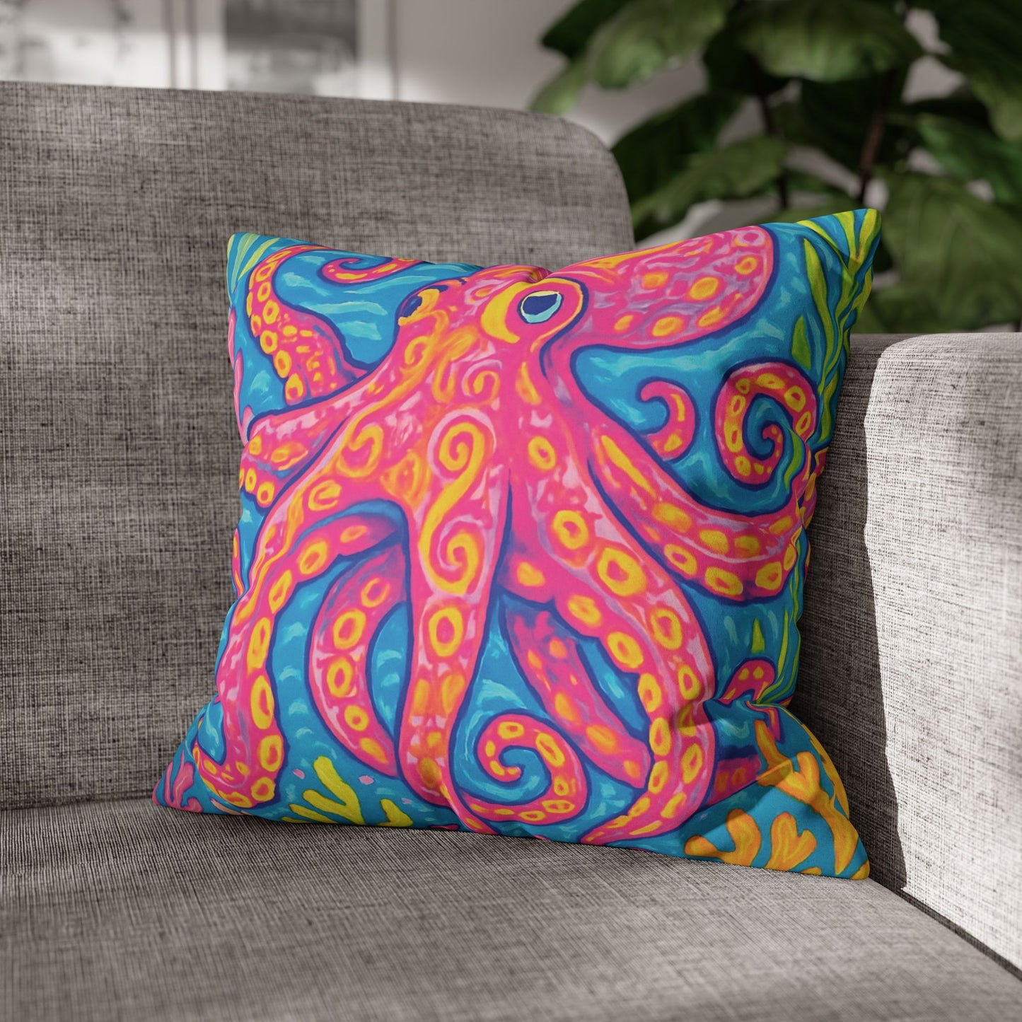 Faux Suede Square Pillowcase - Kraken Joe
