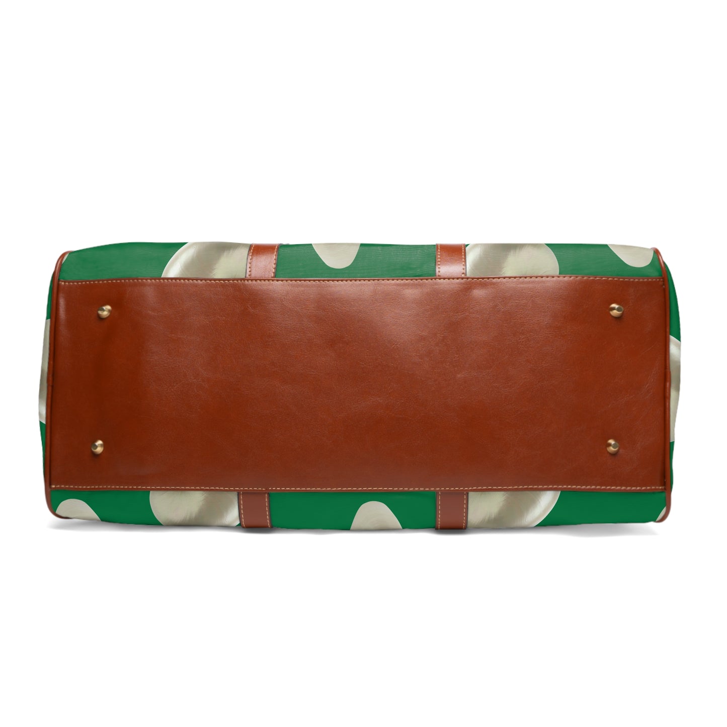 Tropical Waterproof Travel Bag - Perfect for Beach Getaways / Real White Nautilus Shells, Dark Green