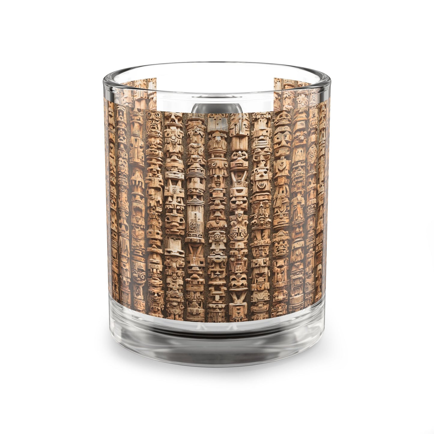 Tropical Glass Mug - 10oz Coffee Cup / Ancient Tiki Totems