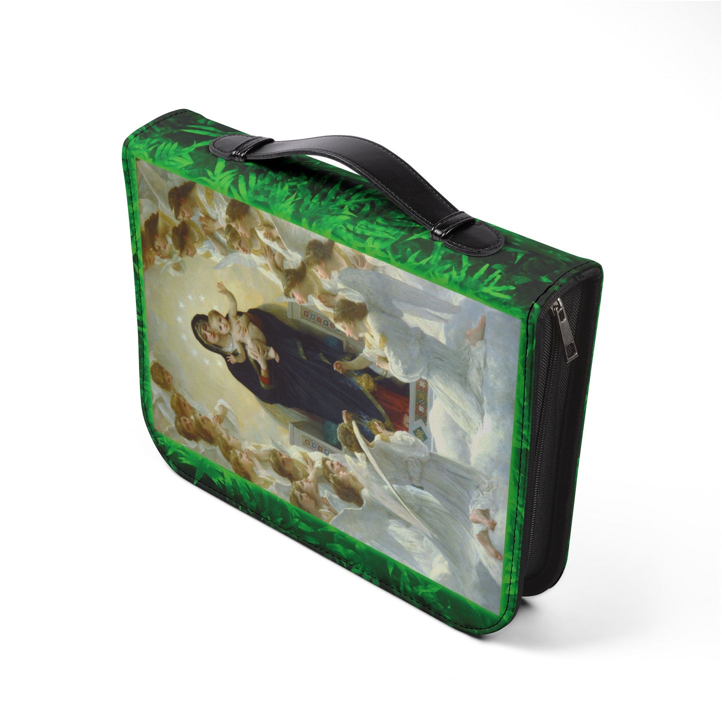 Tropical Glow Bible Cover, Our Lady of Angels / Floral Bible Protector, Christian Church Accessories