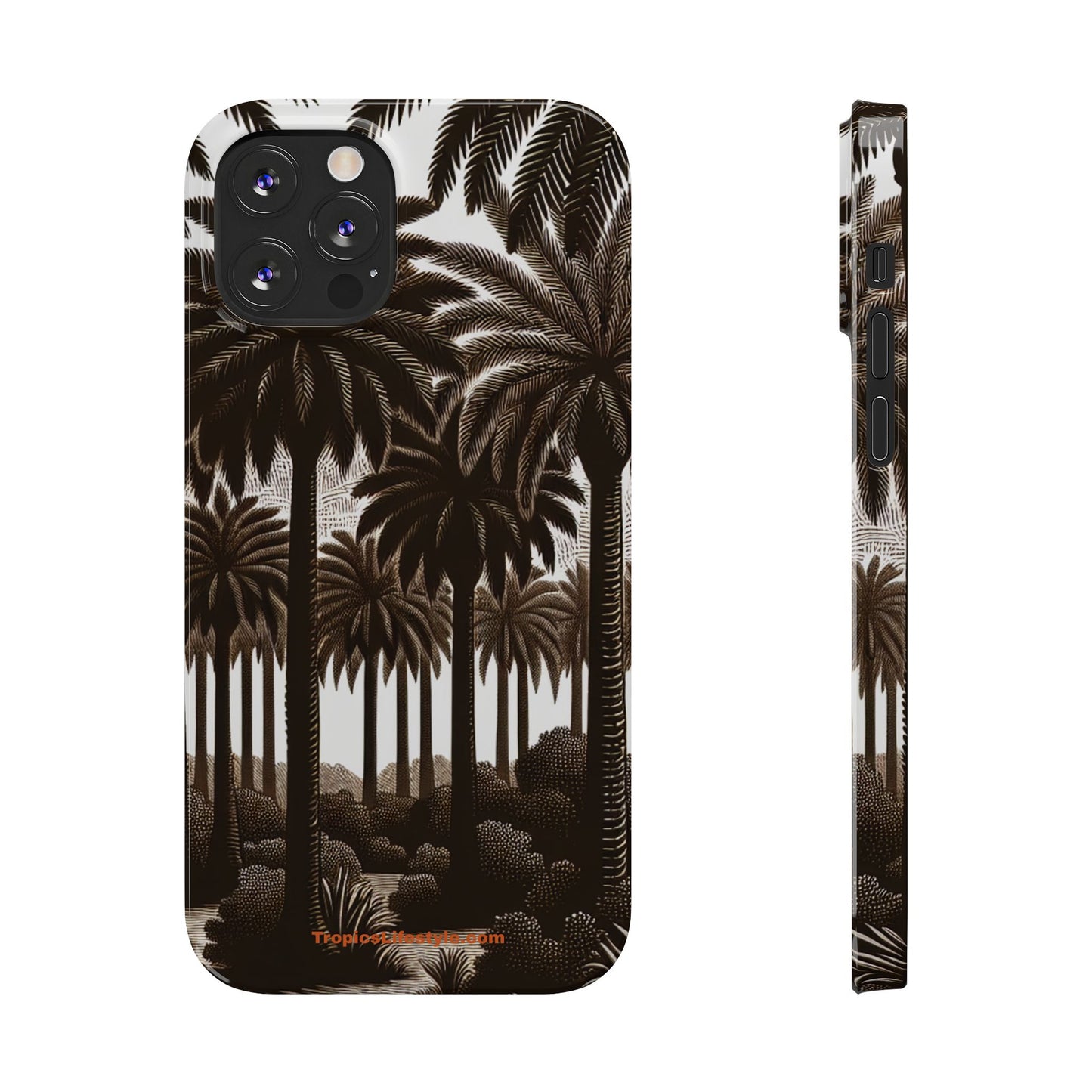 Slim Phone Cases - Woodcut Palm Grove