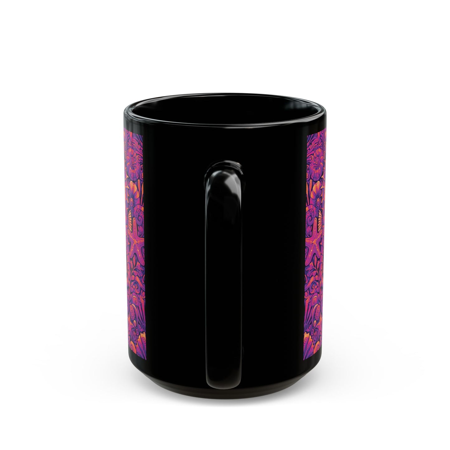 Black Coffee Mug - Seahorse Trio, Heatwave