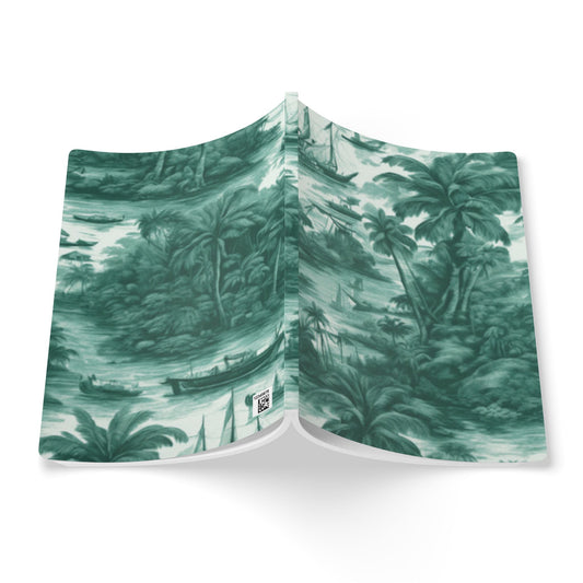 Softcover Journal - Tropical Toile #1, Macro evergreen