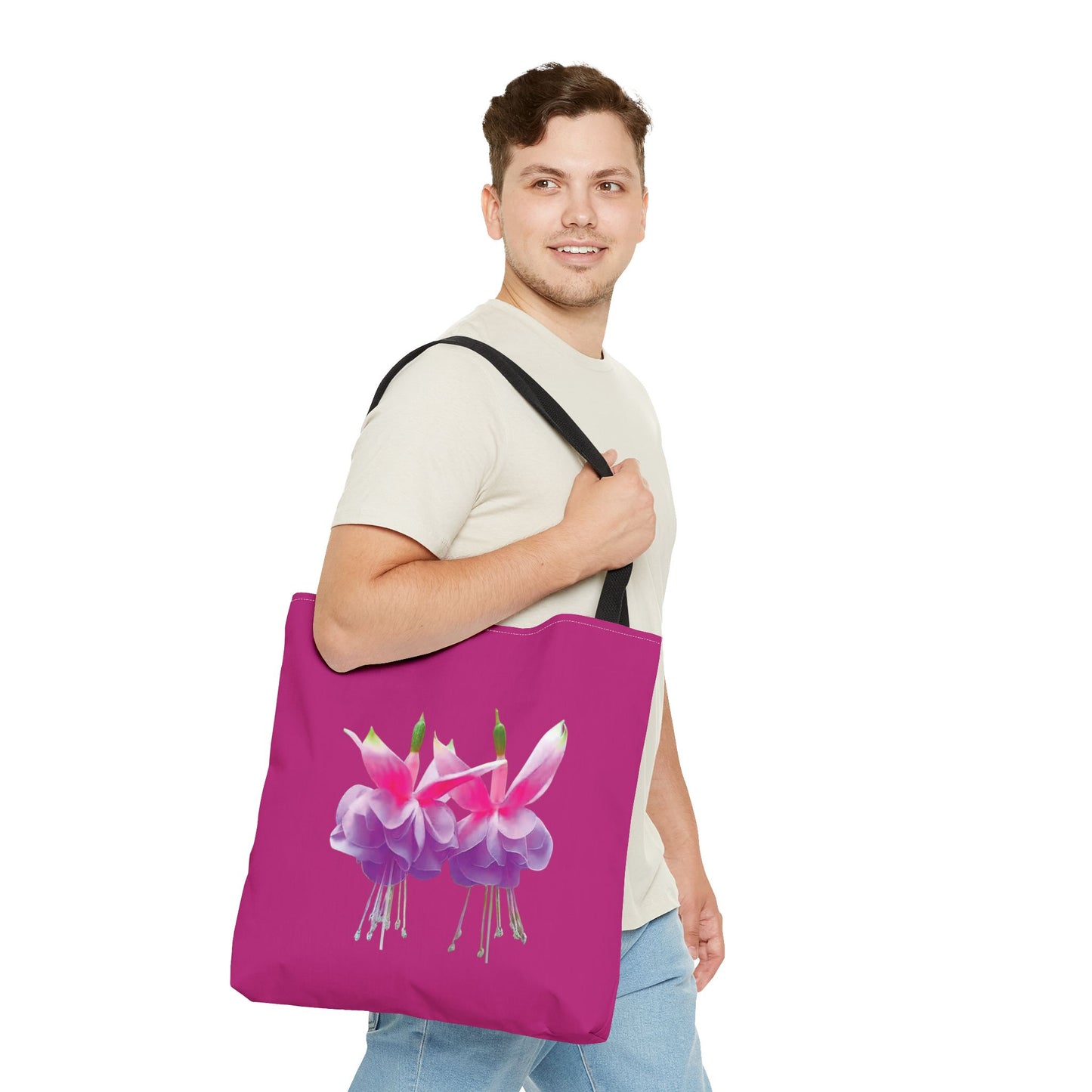 Tropical Real Two Fuchsias/Pink Tote Bag - 3 Sizes