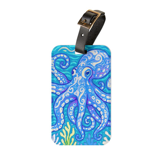 Luggage Tag - Octopus Kraken Joe, Blue