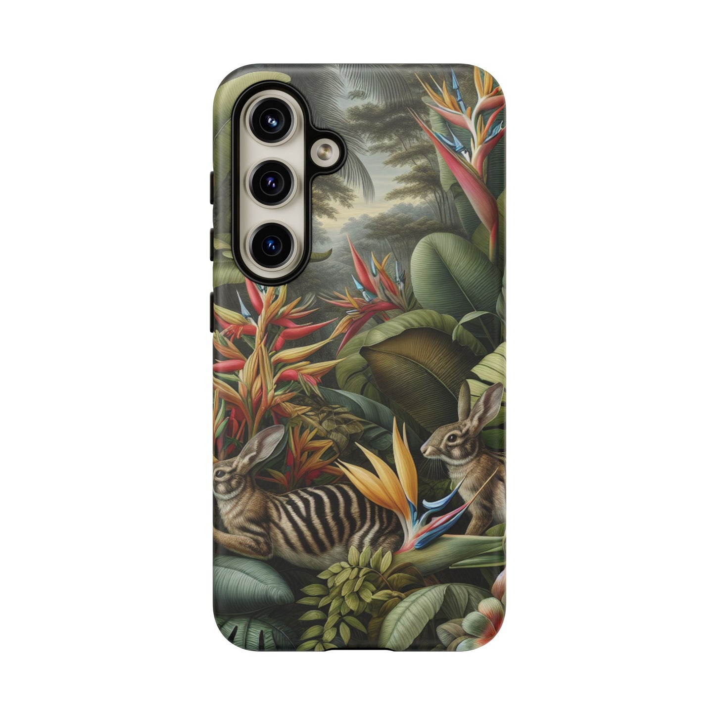 Rainforest Rabbit Outing Phone Case - Tough Cases with Summer Vibe