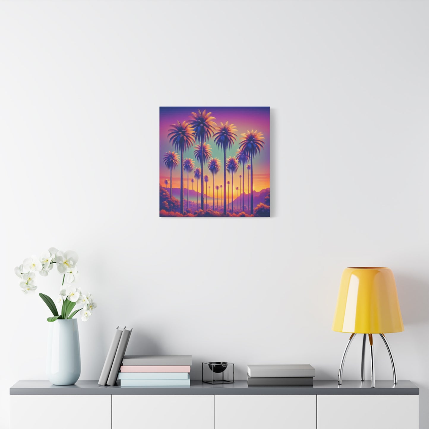 Matte Canvas, Stretched, Various Sizes / Sunset Palms