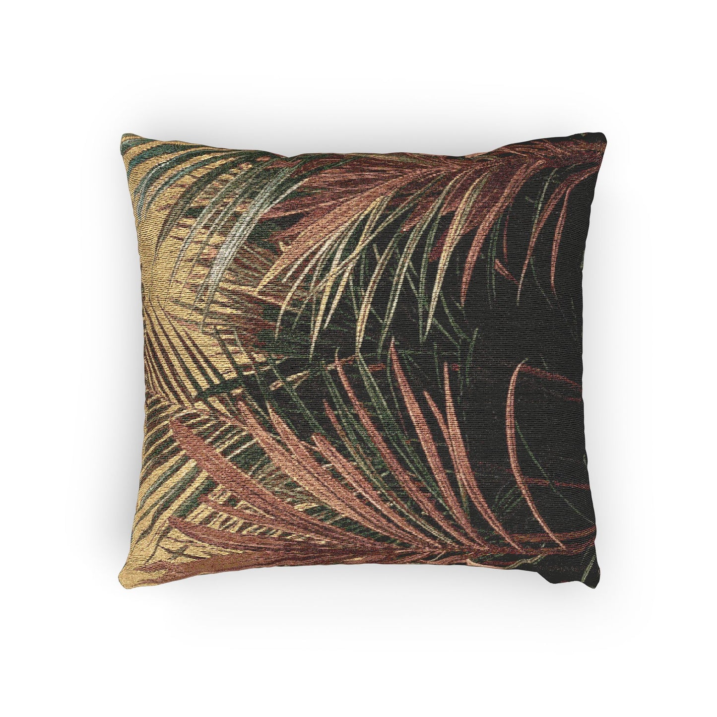 Woven Pillow, 17"W x 18"L - Red Flame Palms