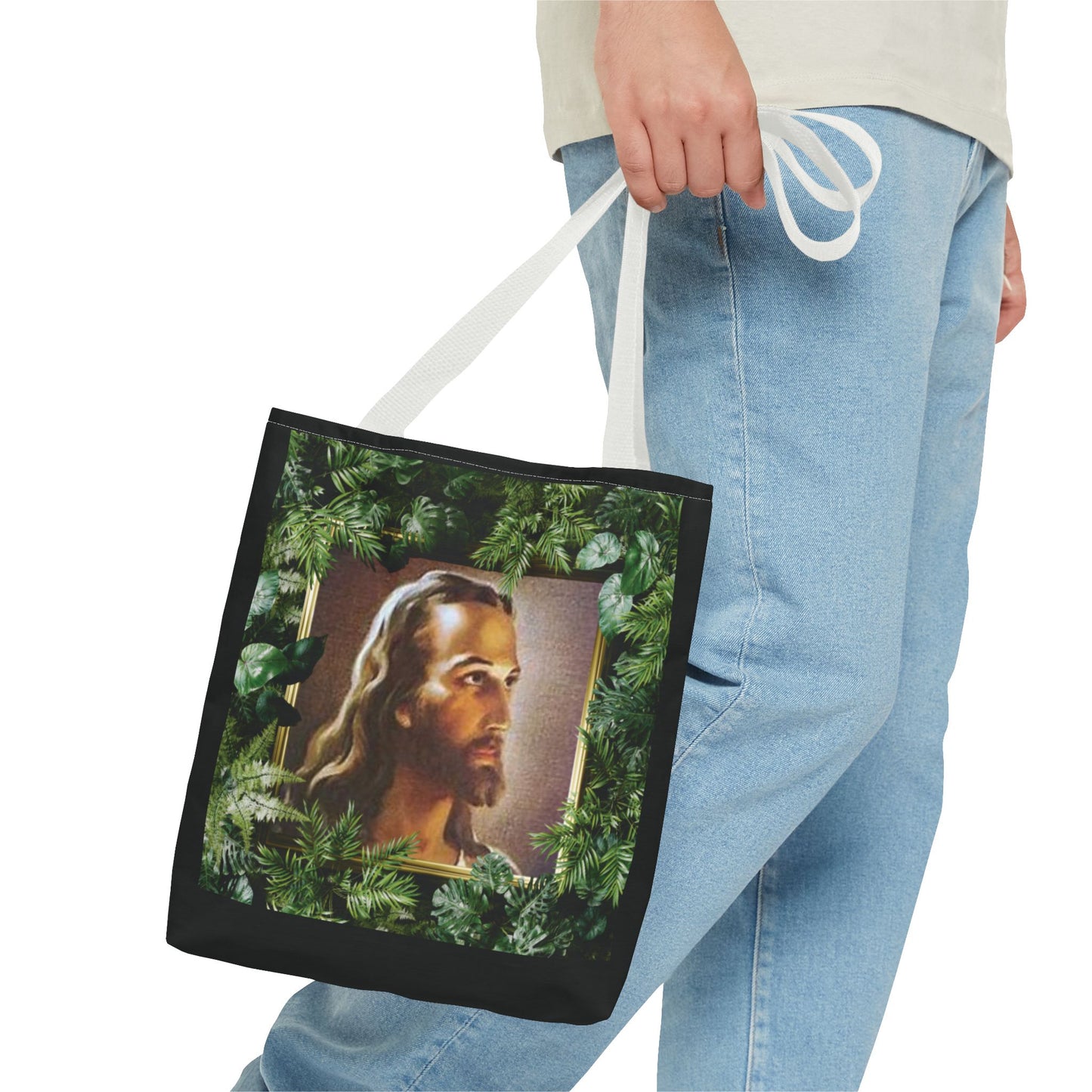 Religious Head of Christ Tropical Tote Bag - 3 Sizes