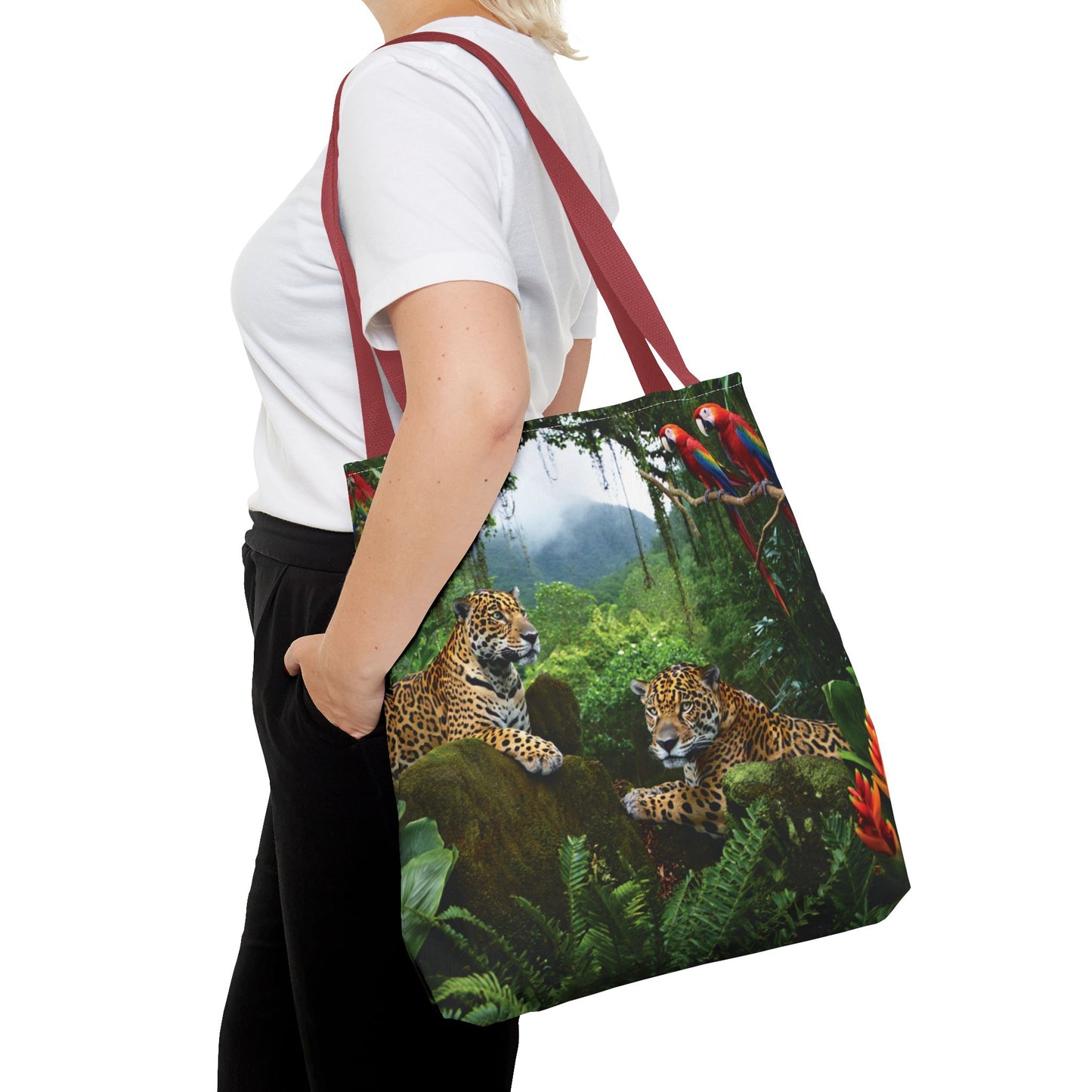 Jaguars and Parrots Tote Bag - 3 Sizes