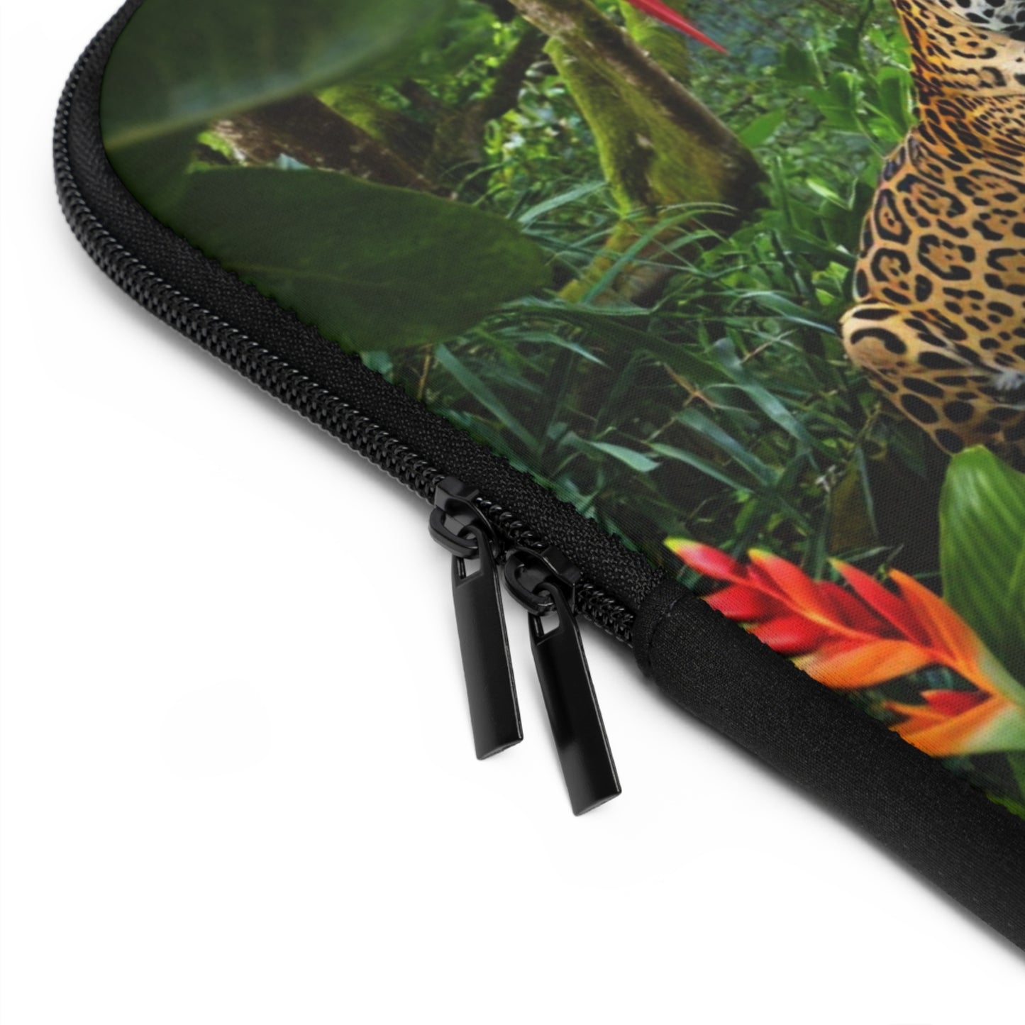 Tropical Laptop Sleeve, 5 Sizes - Perfect for Ocean Lovers & Students / Jaguars and Parrots