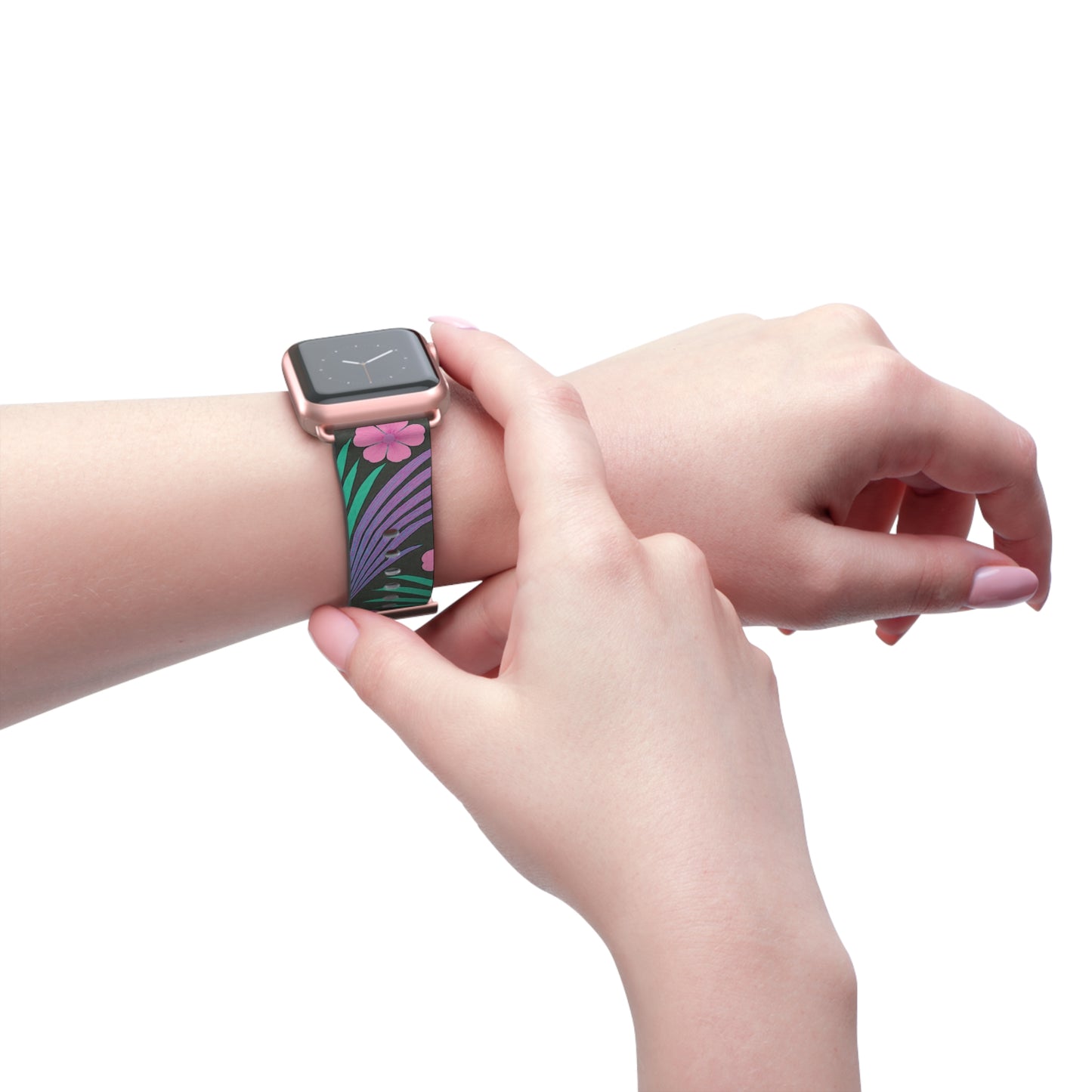 Apple Watch Band - Midnight Hibiscus Deco/Pink