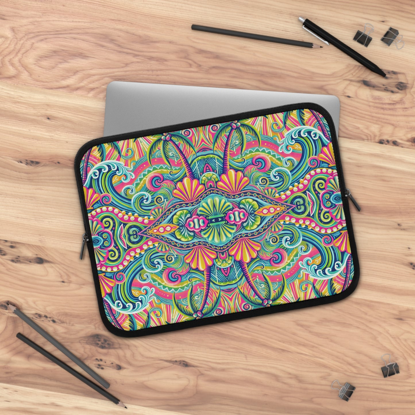 Tropical Laptop Sleeve, 5 Sizes - Perfect for Beach Lovers & Students / Kaleido Bay