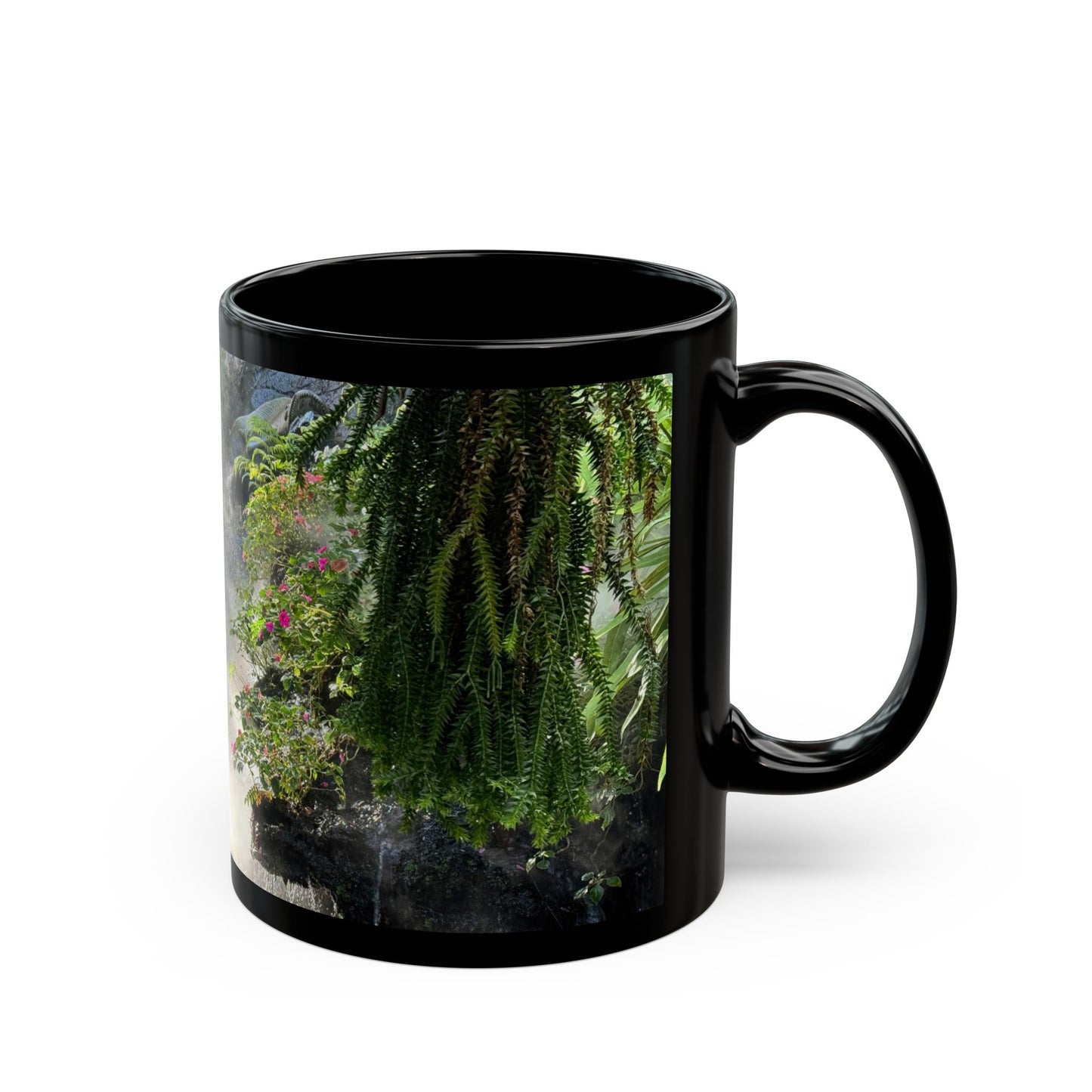 Misty Rainforest River Black Coffee Mug