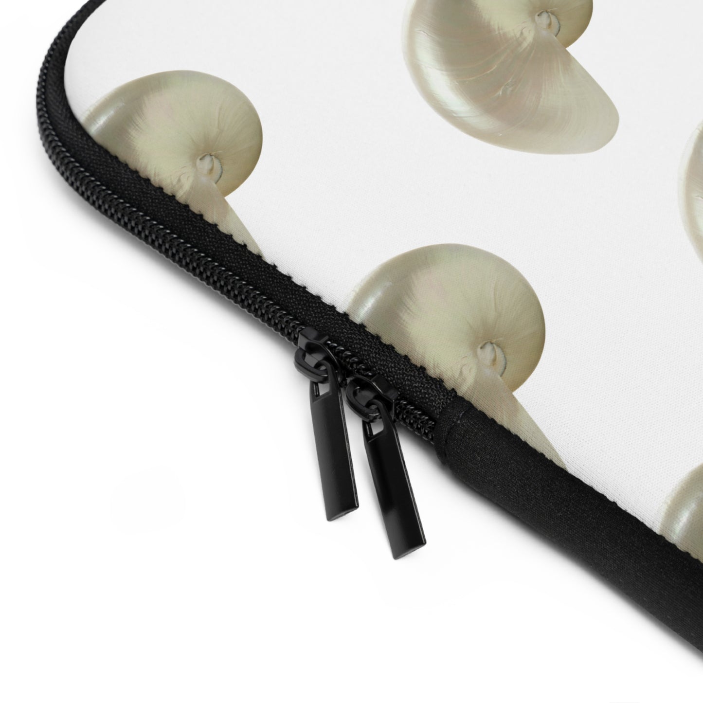 Tropical Laptop Sleeve, 5 Sizes - Perfect for Beach Lovers & Students / Lustrous White Nautilus Shell, White