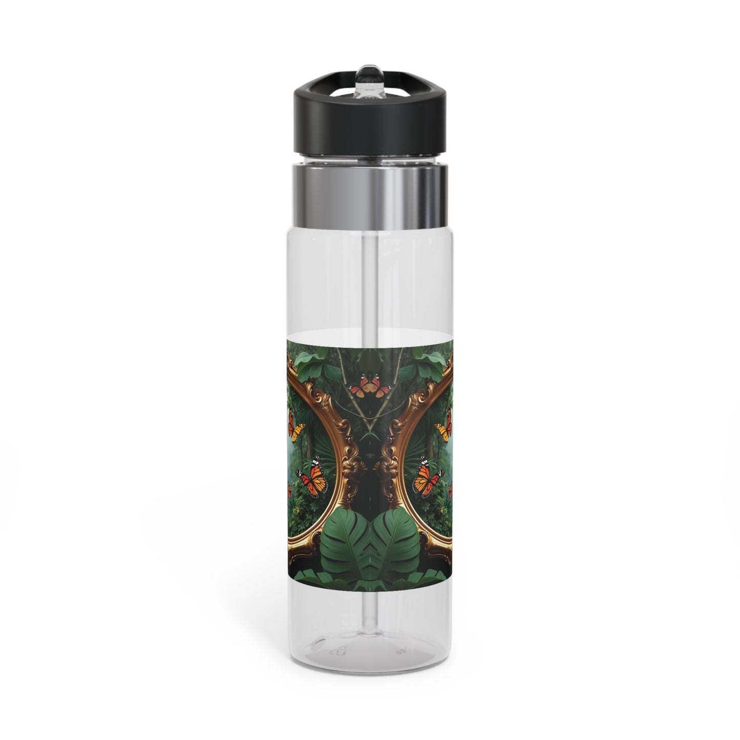 Tropical 20oz Tritan Sport Water Bottle -  Leakproof, Lightweight, BPA-Free / Framed Monarch Gathering