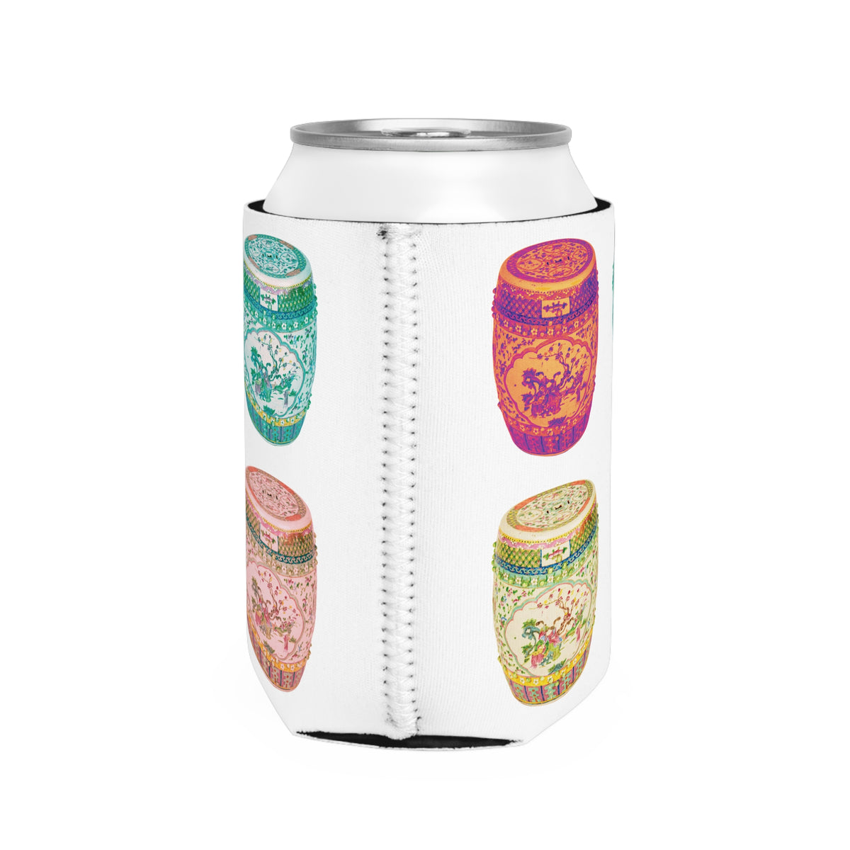 Pop Art Porcelain Stools Can Cooler Sleeve - Perfect for Outdoor Picnics