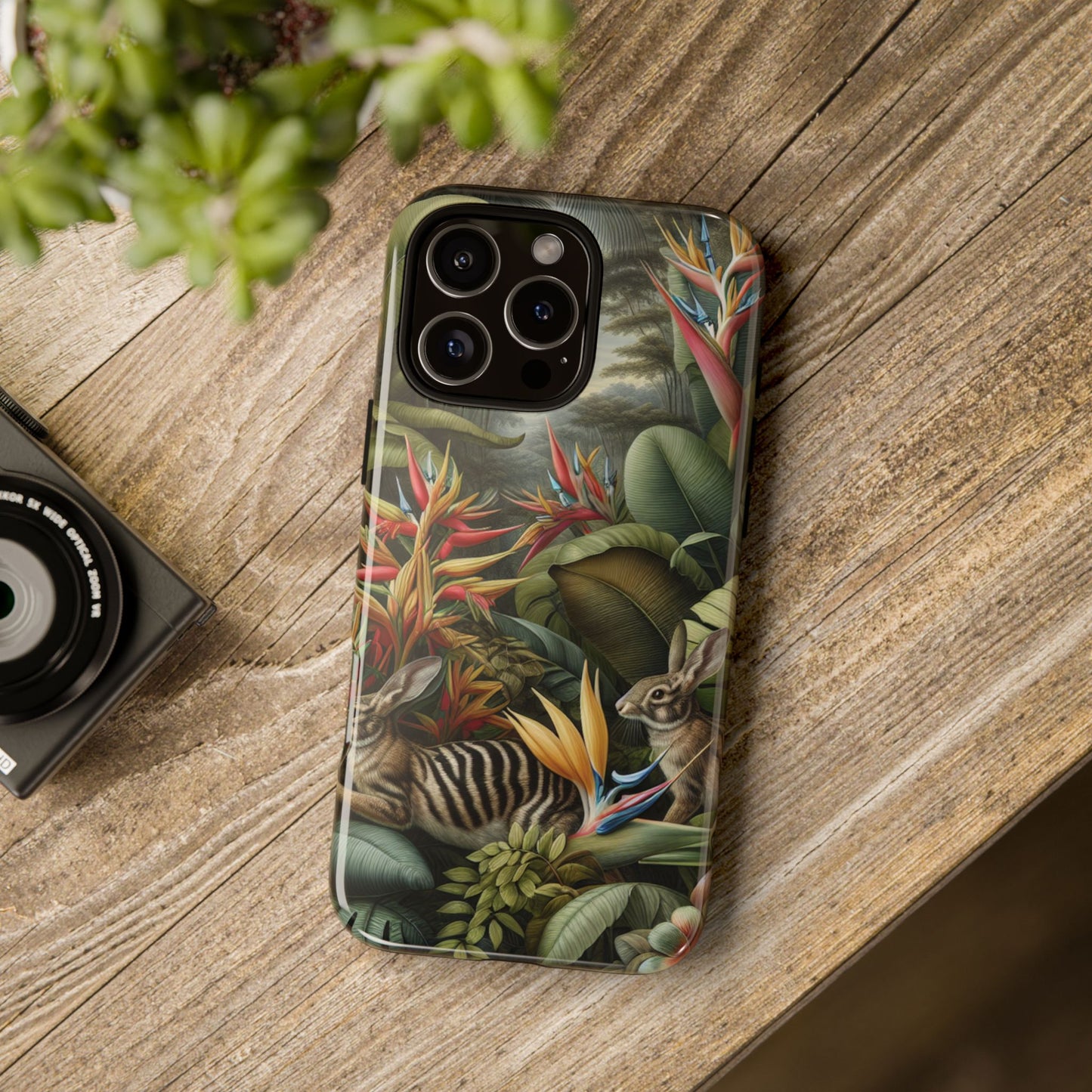 Rainforest Rabbit Outing Phone Case - Tough Cases with Summer Vibe