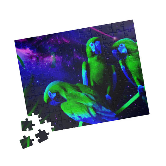 Galactic Parrot Tropical Puzzle, 4 Sizes - Relaxing Jigsaw for Island Vibes