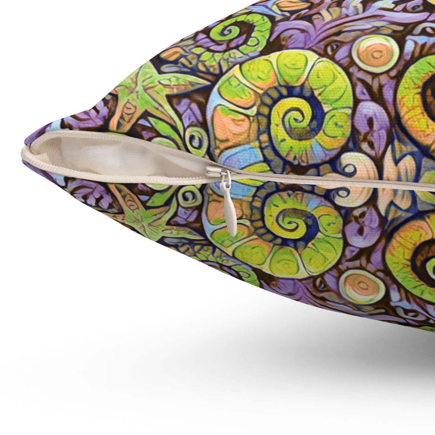 Decorative Pillow - Accent Cushion, 4 Sizes / Seahorse Trio, Yellow and Purple