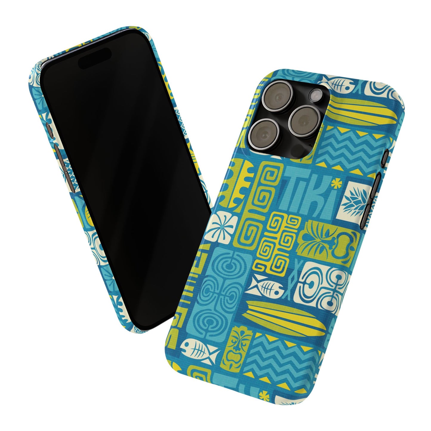 Slim Phone Cases - Tiki Poster Blue