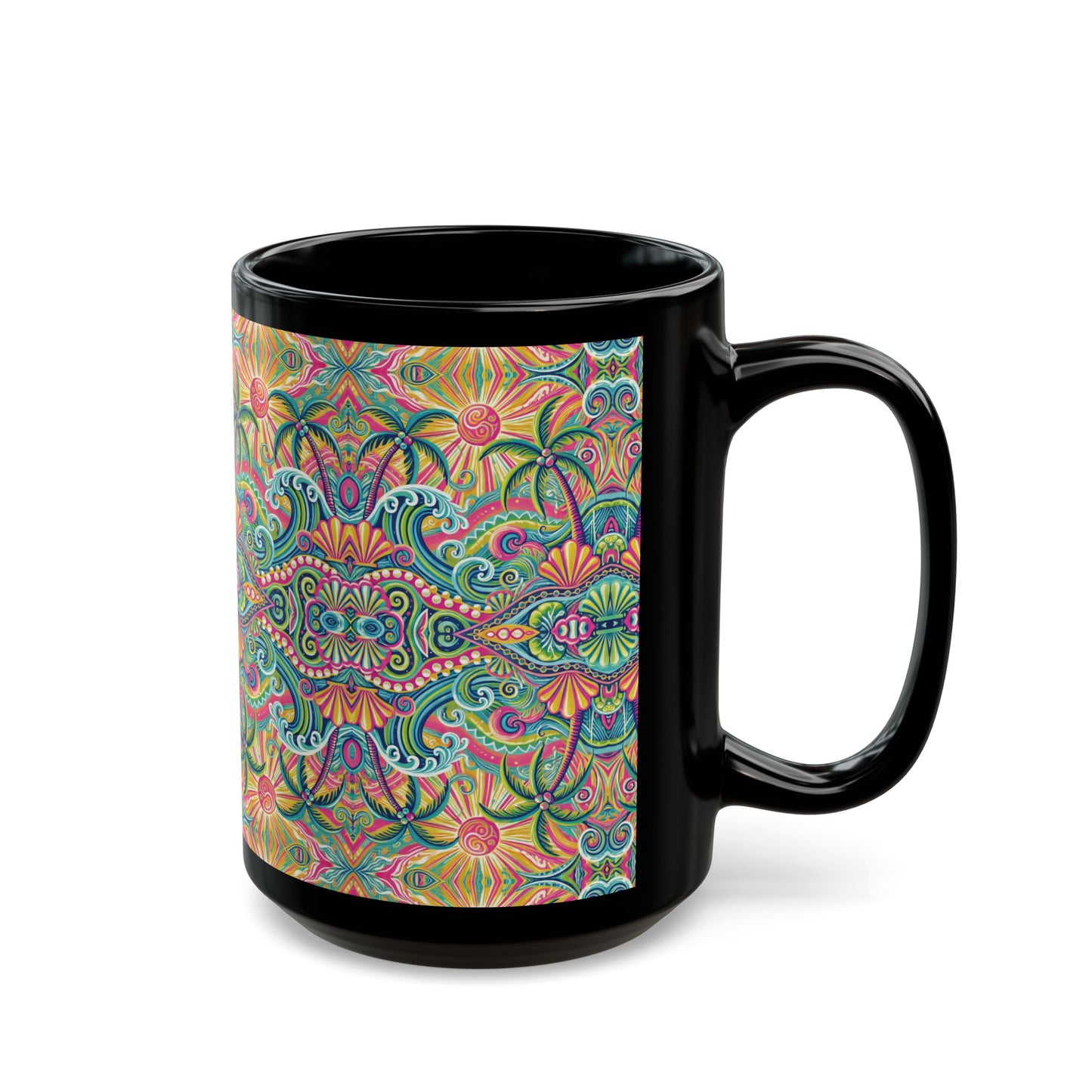 Black Coffee Mug - Kaleido Bay