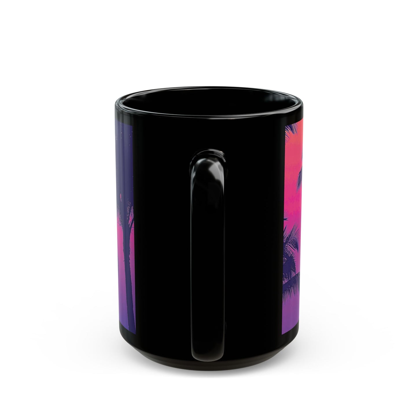 Black Coffee Mug - Palm Glow, Heatwave