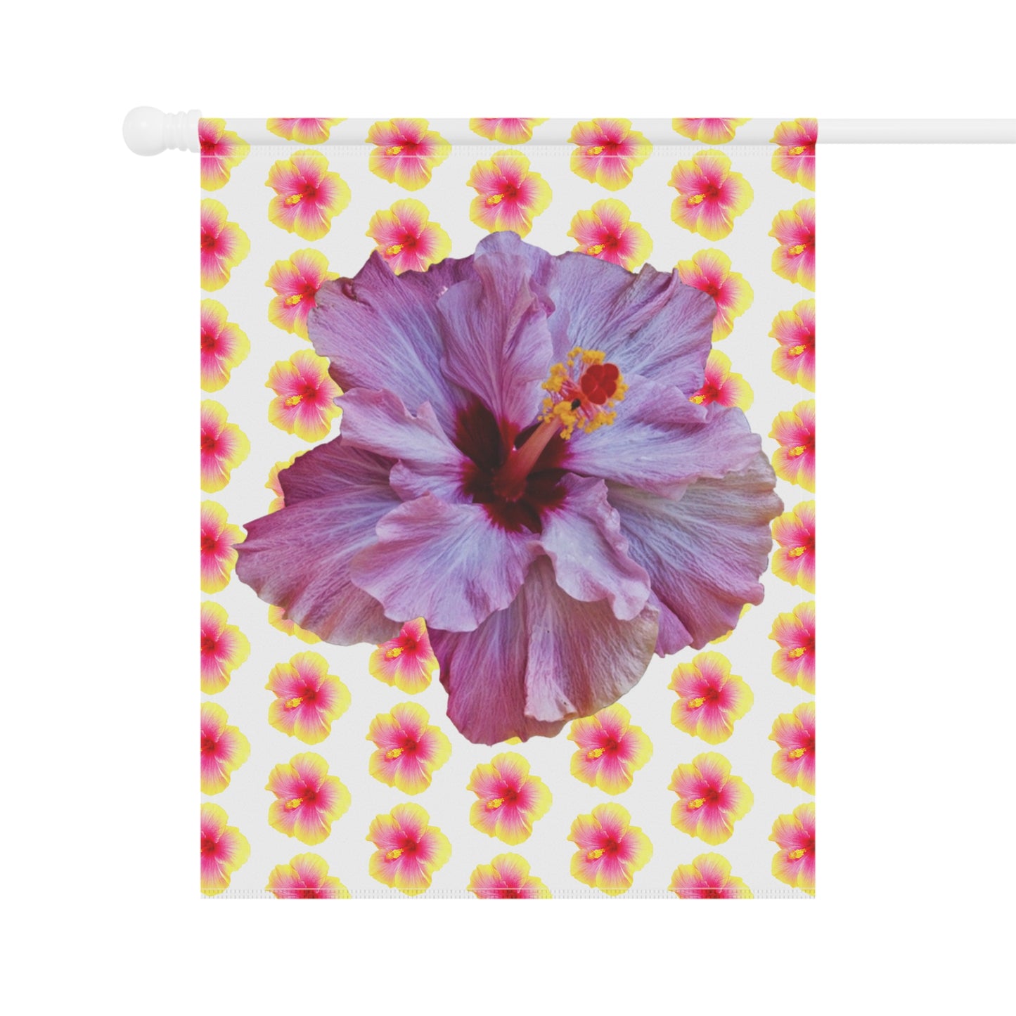 Tropical Garden Flag - Perfect for Outdoor Decor / Hibiscus Purple/Yellow Mix
