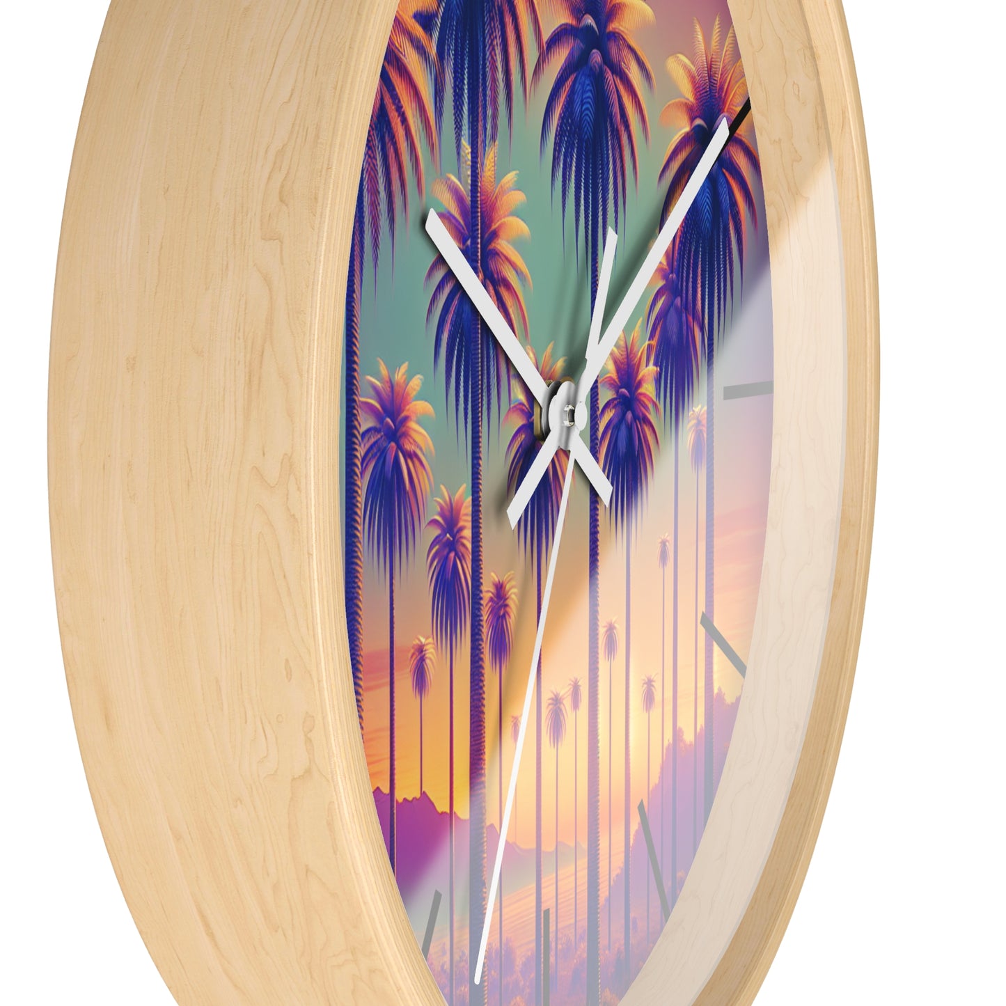 Wall Clock, Sunset Palms, Hands/Base Color Variants