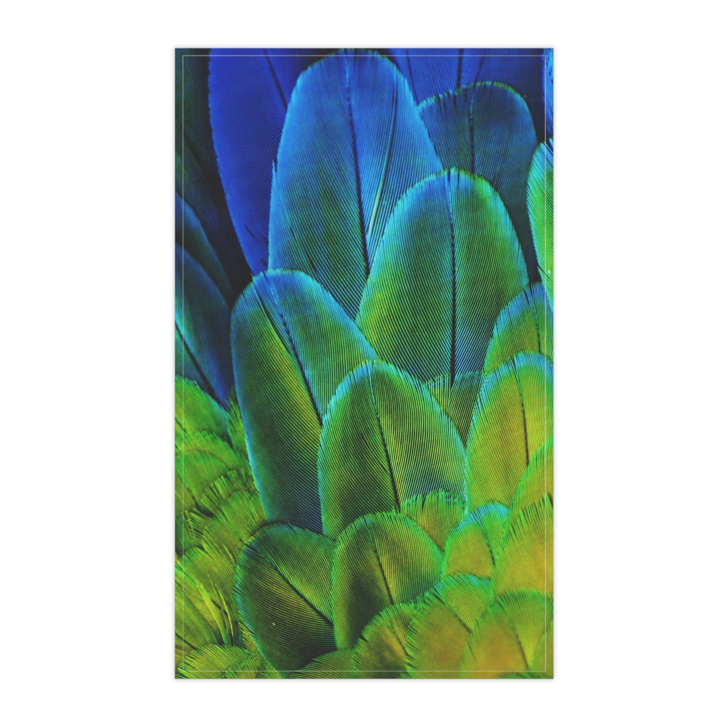 Colorful Tropical Tea Towels – Paradise Kitchen Decor / Shimmering Peacock Plumes