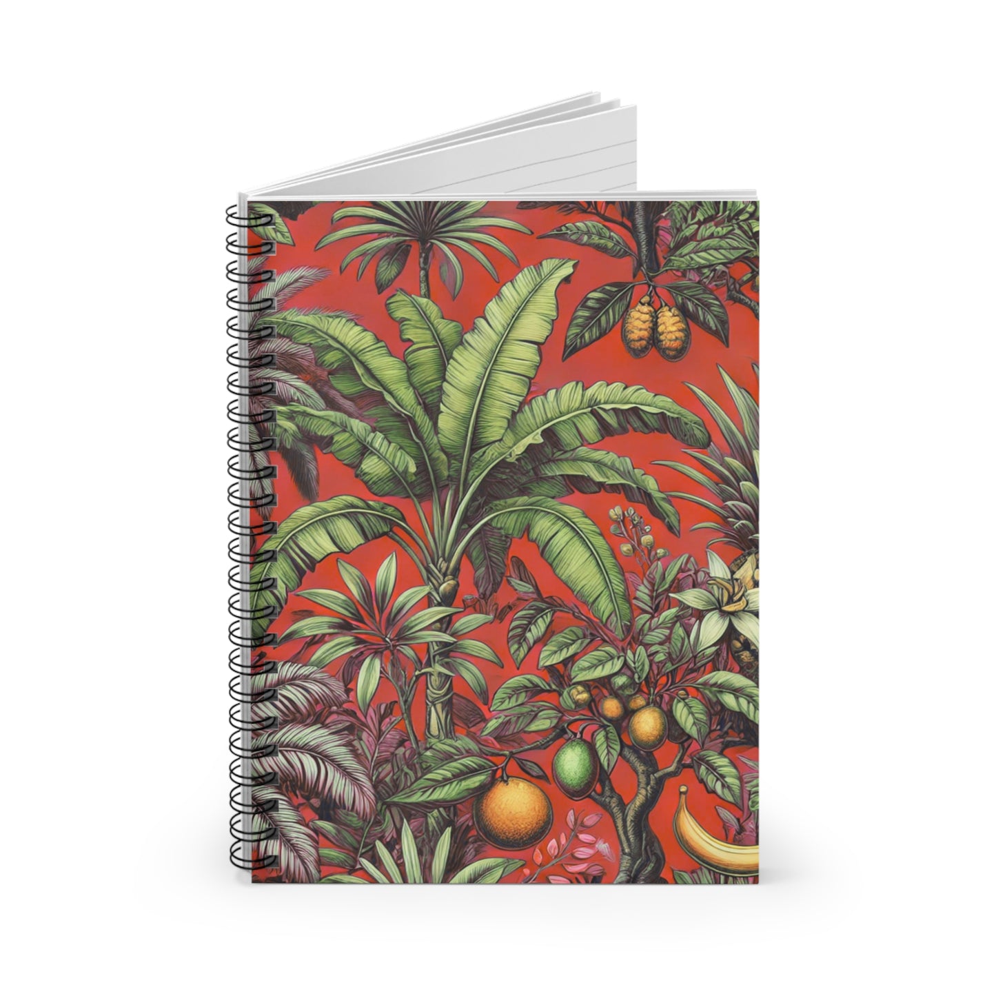 Spiral Notebook - Tropical Fruit, Red