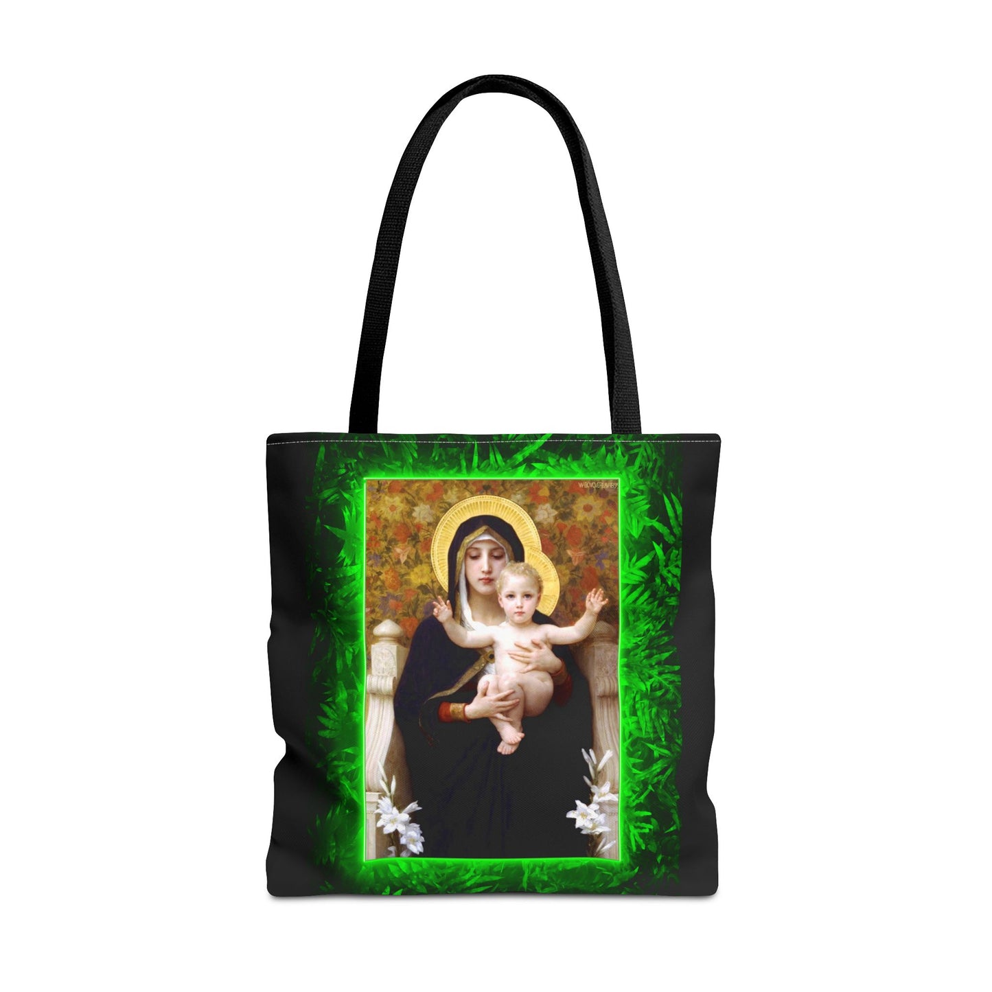 Religious Madonna of the Lilies Tropical Tote Bag - 3 Sizes