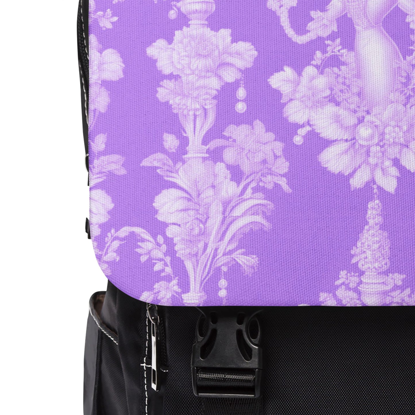 Tropical Casual Backpack - Perfect for Everyday Adventures / Pearl Lady Toile, Purple