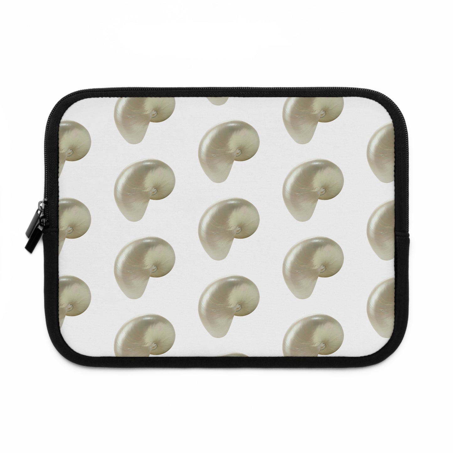 Tropical Laptop Sleeve, 5 Sizes - Perfect for Beach Lovers & Students / Lustrous White Nautilus Shell, White