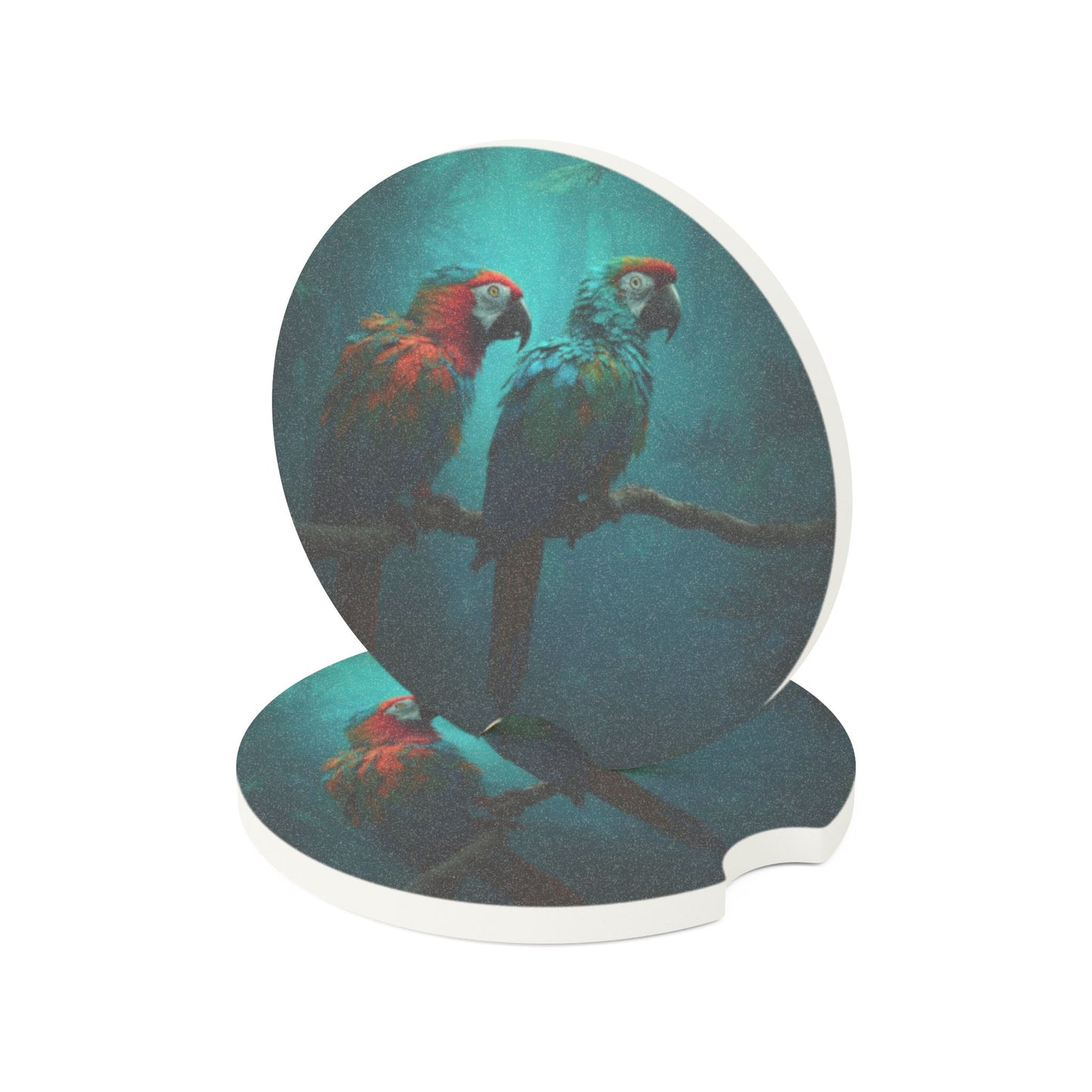 Soapstone Car Coaster - Parrot Friends