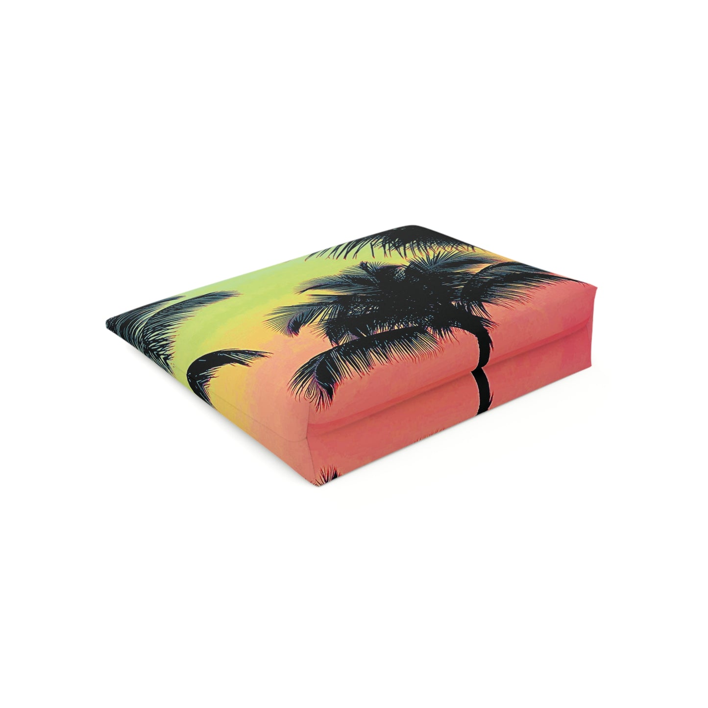 Tropical Cotton Cosmetic Bag, Makeup Pouch, 5 Sizes / Palm Glow, Sangria