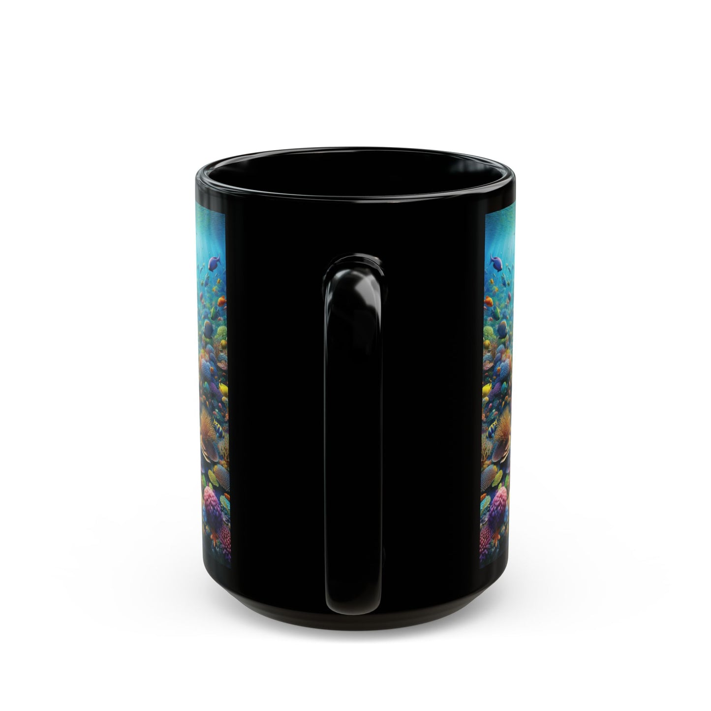 Black Coffee Mug - Busy Coral Reef